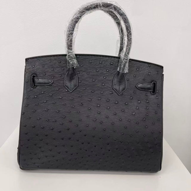 HM 25S BIRKIN 35 CM IN BLACK OSTRICH WITH SILVER PALLADIUM HARDWARE