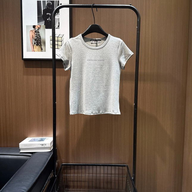 ALEXANDER 26S FITTED T-SHIRT IN CRYSTAL-EMBELLISHED COTTON
