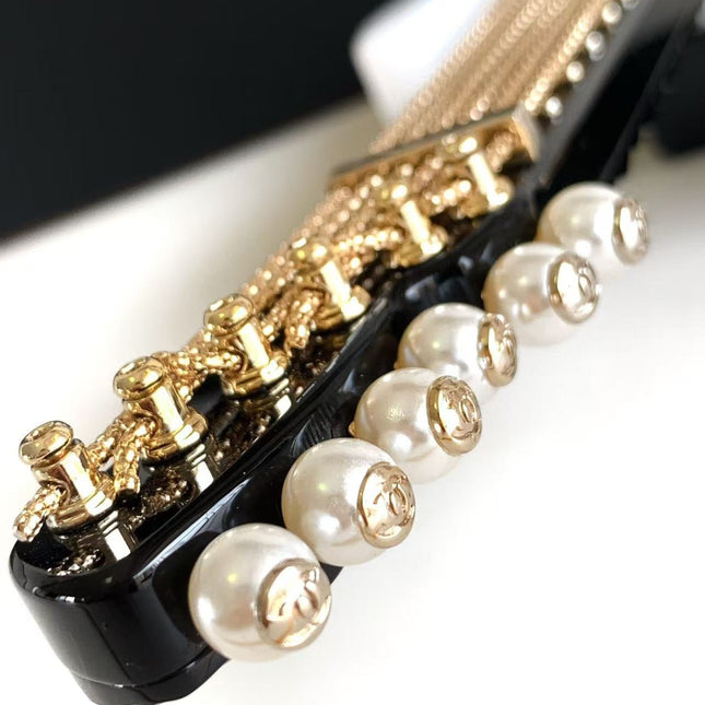 CHANEL WHITE GUITAR MINAUDIERE BAG