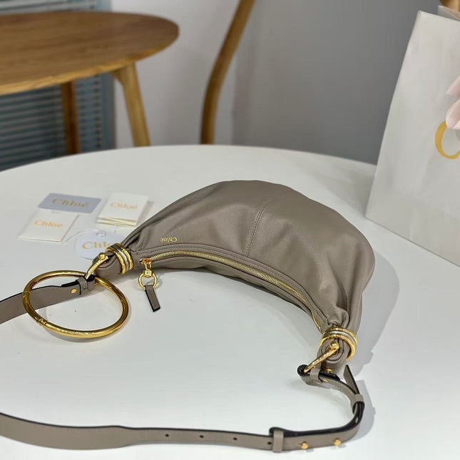 CHLOÉ S6 BRACELET HOBO BAG IN LIGHT GREY LAMBSKIN 9726