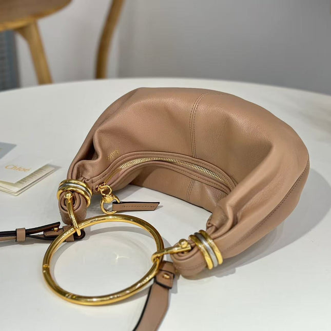 CHLOÉ S6 BRACELET HOBO BAG IN BROWN LAMBSKIN 11726