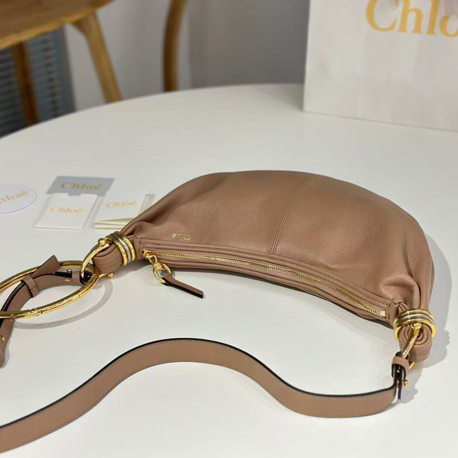 CHLOÉ S6 BRACELET HOBO BAG IN BROWN LAMBSKIN 11726