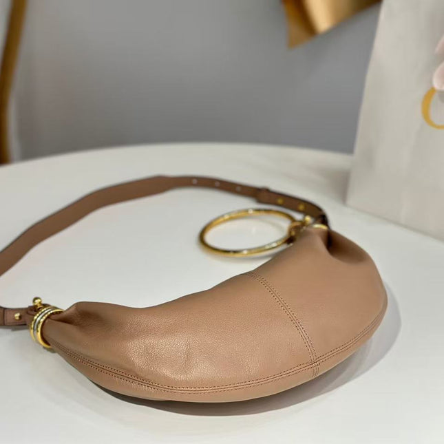 CHLOÉ S6 BRACELET HOBO BAG IN BROWN LAMBSKIN 11726