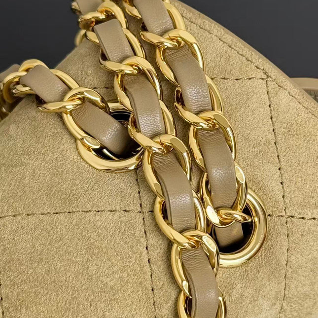 CHANEL 26 CLASSIC FLAP IN BEIGE SUEDE 30726