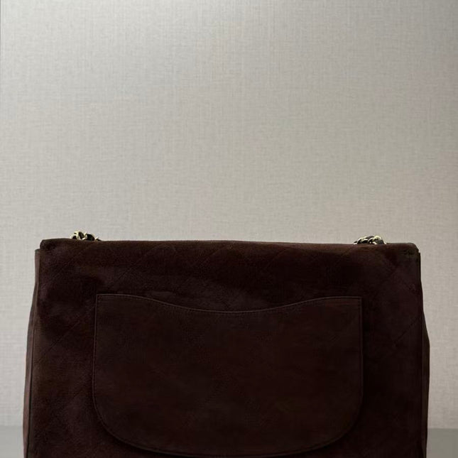 CHANEL 26 CLASSIC FLAP IN BROWN SUEDE 30726
