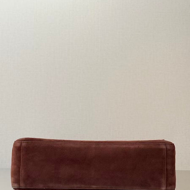 CHANEL 26 CLASSIC FLAP IN BROWN SUEDE 30726