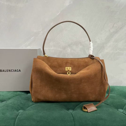 BALENCIAGA 26S BEL AIR BAG IN BROWN SUEDE