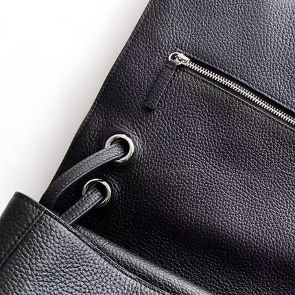 CHANEL 26S FLAP SHOULDER BAG IN BLACK CALFSKIN 13826