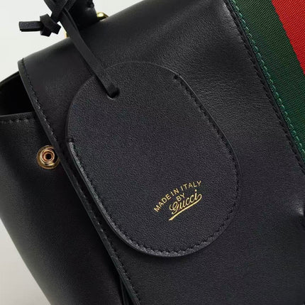 GUCCI 26S PAPARAZZO MEDIUM TOP HANDLE BAG IN BLACK CALFSKIN