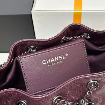 CHANEL 26S HOBO BAG 22 IN BURGUNDY RED CALFSKIN GOLD HARDWARE