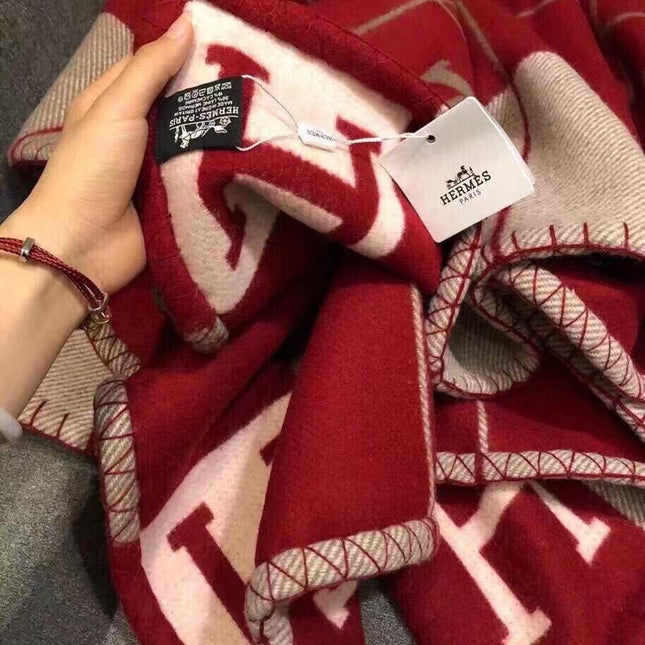 TIGRE BAYADERE BLANAVALON III THROW BLANKET IN RED CASHMERE 30826