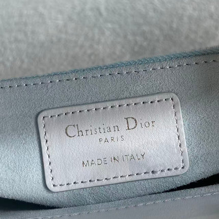 DIOR 26S LADY BAG 17 IN GREY BLUE LAMBSKIN