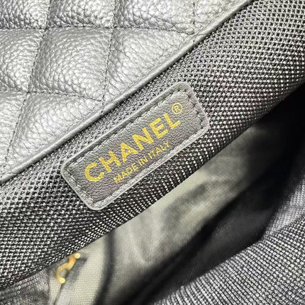 CHANEL 26S MAXI TRAVEL FLAP BAG IN BLACK CAVIAR CALFSKIN GOLD HARDWARE