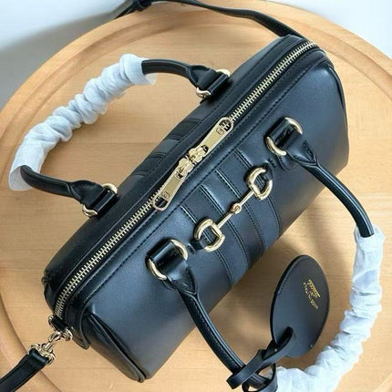 GUCCI 26S BORSETTO BOSTON MEDIUM 28 BAG IN BLACK CALFSKIN