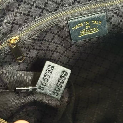GUCCI 26S BORSETTO BOSTON MEDIUM 28 BAG IN BLACK CALFSKIN