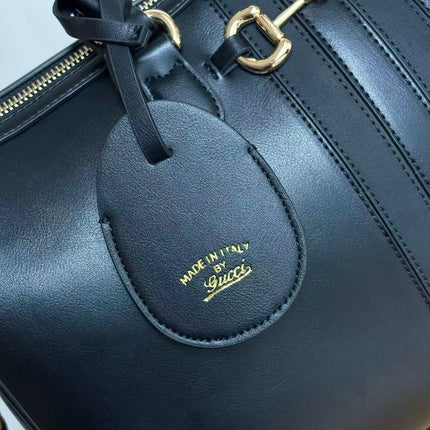 GUCCI 26S BORSETTO BOSTON 38 LARGE BAG IN BLACK CALFSKIN