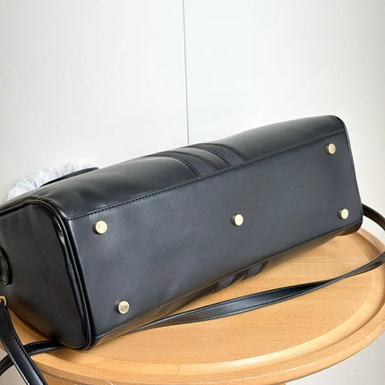 GUCCI 26S BORSETTO BOSTON 38 LARGE BAG IN BLACK CALFSKIN