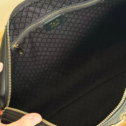 GUCCI 26S BORSETTO BOSTON 38 LARGE BAG IN BLACK CALFSKIN