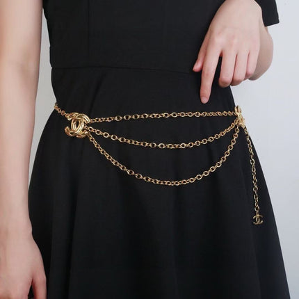 CHANEL 26S GOLD-TONE CHAIN STRAP WITH CC LOGO