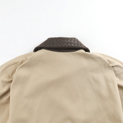 BOTTEGA VENETA 26S COLLAR JACKET IN BEIGE LEATHER