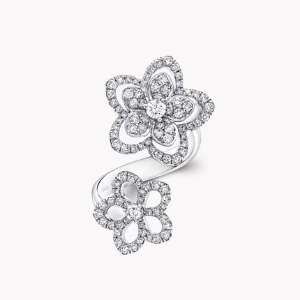 WILD FLOWER DOUBLE SILVER DIAMOND RING