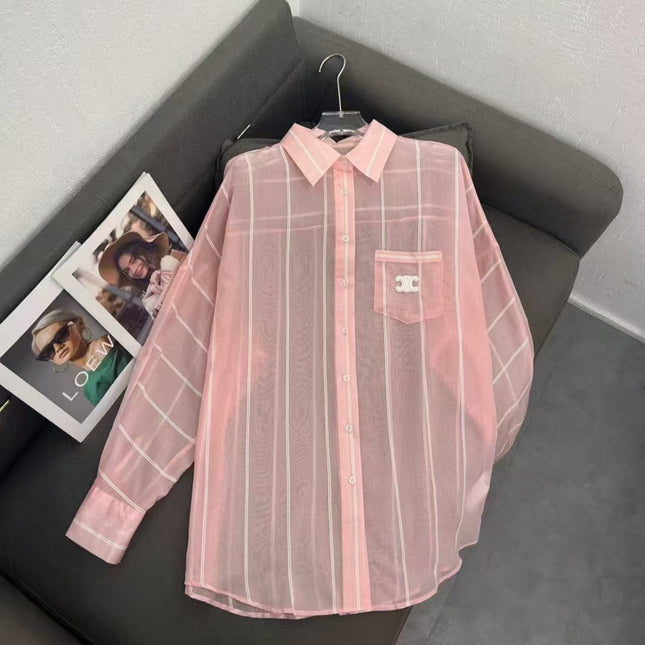 TRIOMPHE EMBROIDERED T-SHIRT IN PINK COTTON