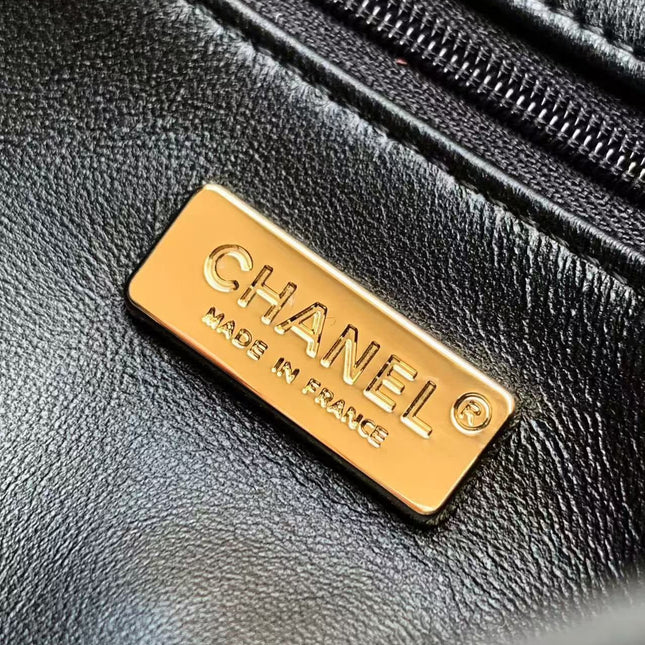 CC 20 SEQUINS FLAP BAG IN BLACK MIX BROWN