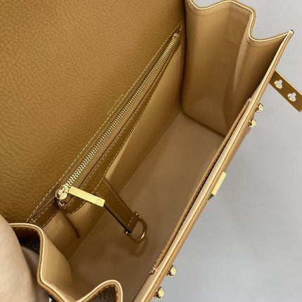 DELVAUX TOP HANDLE BAG 27 IN BROWN CALFSKIN TP3