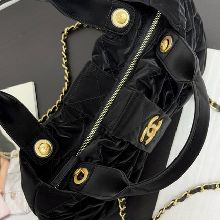 CC BOW TOP HANDLE BAG 38 IN BLACK
