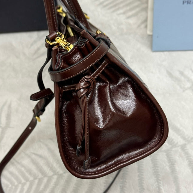 BONNIE HANDBAG 32 IN DARK BROWN CALFSKIN GOLD HARDWARE