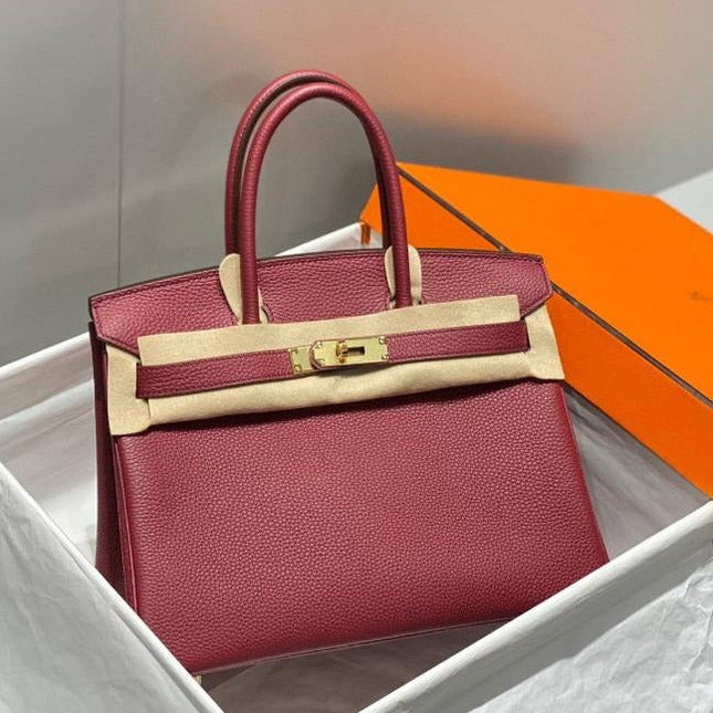 HM BIRKIN 35CM BURGUNDY CALFSKIN GOLD HARDWARE
