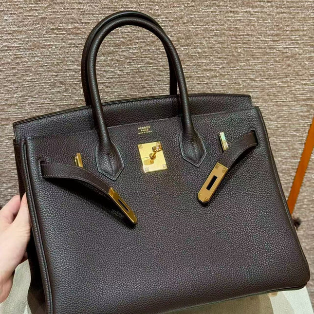 HM BIRKIN 25CM IN CHOCOLATE BROWN TOGO LEATHER GOLD HARDWARE