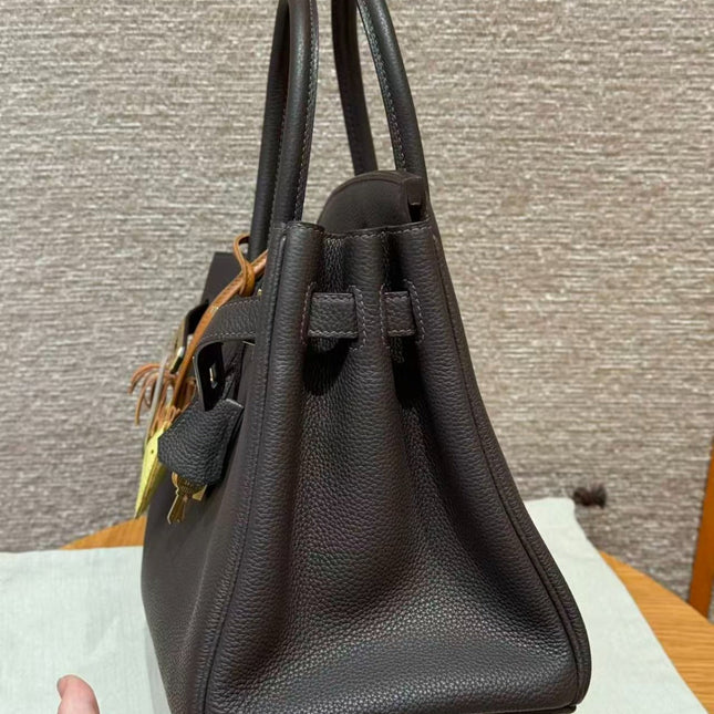 HM BIRKIN 25CM IN CHOCOLATE BROWN TOGO LEATHER GOLD HARDWARE