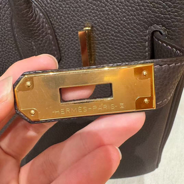 HM BIRKIN 25CM IN CHOCOLATE BROWN TOGO LEATHER GOLD HARDWARE