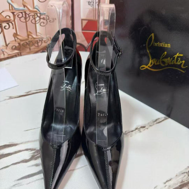 CHRISTIAN LOUBOUTIN EROZEE PUMPS IN BLACK PATENT CALFSKIN
