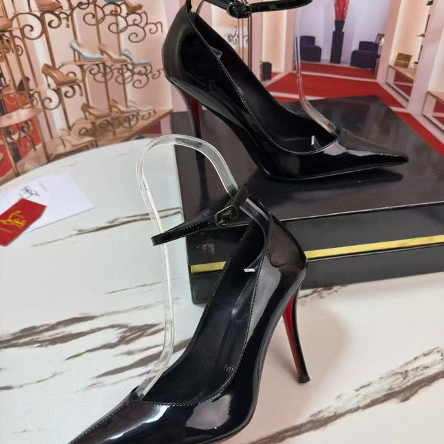 CHRISTIAN LOUBOUTIN EROZEE PUMPS IN BLACK PATENT CALFSKIN