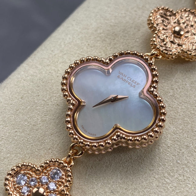 VAN CLEEF & ARPELS SWEET ALHAMBRA ROSE GOLD WATCH