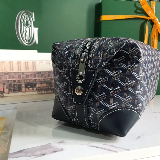 GOYA COSMETIC BAG 25 IN NAVY BLUE CANVAS