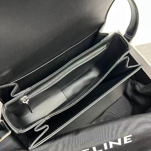 MINI CLAUDE 22 SHINY CALFSKIN BLACK SILVER HARDWARE
