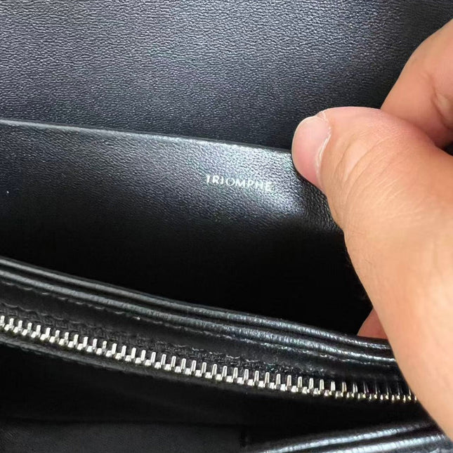 MINI CLAUDE 22 SHINY CALFSKIN BLACK SILVER HARDWARE