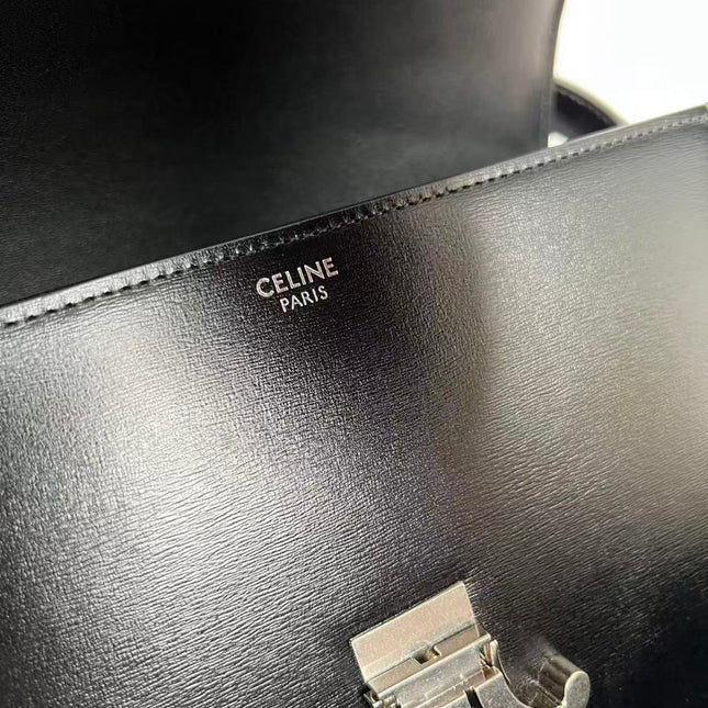MINI CLAUDE 22 SHINY CALFSKIN BLACK SILVER HARDWARE