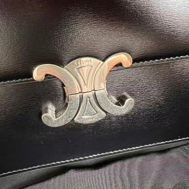 MINI CLAUDE 22 SHINY CALFSKIN BLACK SILVER HARDWARE
