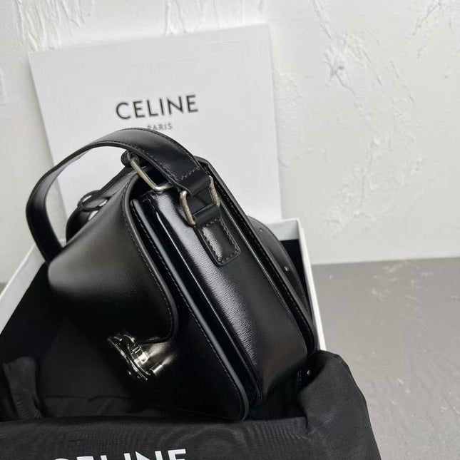 MINI CLAUDE 22 SHINY CALFSKIN BLACK SILVER HARDWARE