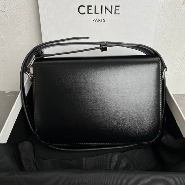 MINI CLAUDE 22 SHINY CALFSKIN BLACK SILVER HARDWARE