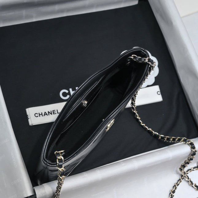 CHANEL MINI SHOPPING BAG 20 CM IN BLACK CALFSKIN GOLD HARDWARE