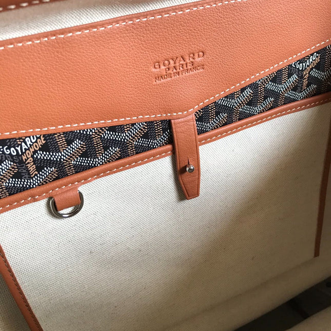 GOYARD CISALPIN BACKPACK 33 IN BLACK AND BROWN CANVAS MIX CALFSKIN