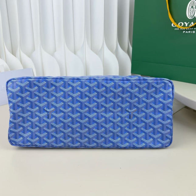 GOYARD GOYARDINE SAINT LOUIS PM TOTE BAG 40 IN BLUE CANVAS