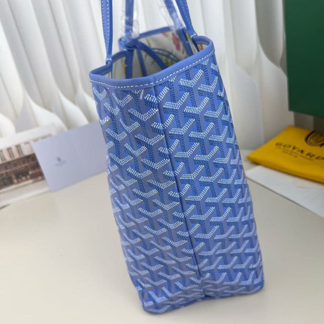 GOYARD GOYARDINE SAINT LOUIS PM TOTE BAG 40 IN BLUE CANVAS