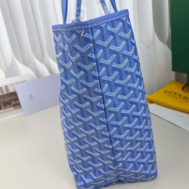 GOYARD GOYARDINE SAINT LOUIS PM TOTE BAG 40 IN BLUE CANVAS