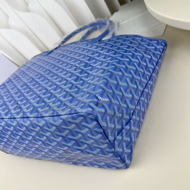 GOYARD GOYARDINE SAINT LOUIS PM TOTE BAG 40 IN BLUE CANVAS